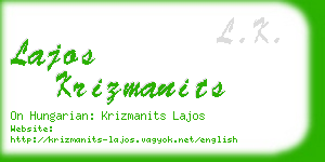 lajos krizmanits business card